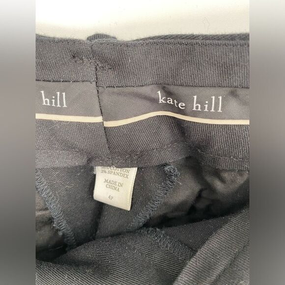 Kate Hill Women’s Black Flat Front Dress Pants size 4P - Picture 2 of 3